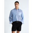 thumbnail image 1 of Free Assembly Men's Linen Blend Mixed Pattern Button Front Shirt, Sizes XS-3XL, 1 of 6