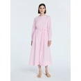 thumbnail image 1 of Free Assembly Women's and Women's Plus Pleated Cotton Midi Shirtdress with Long Sleeves, Sizes XS-4X, 1 of 4