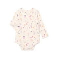 thumbnail image 1 of Garanimals Baby Girl Lap Shoulder Print Bodysuit with Long Sleeves, Sizes 0-24 Months, 1 of 3