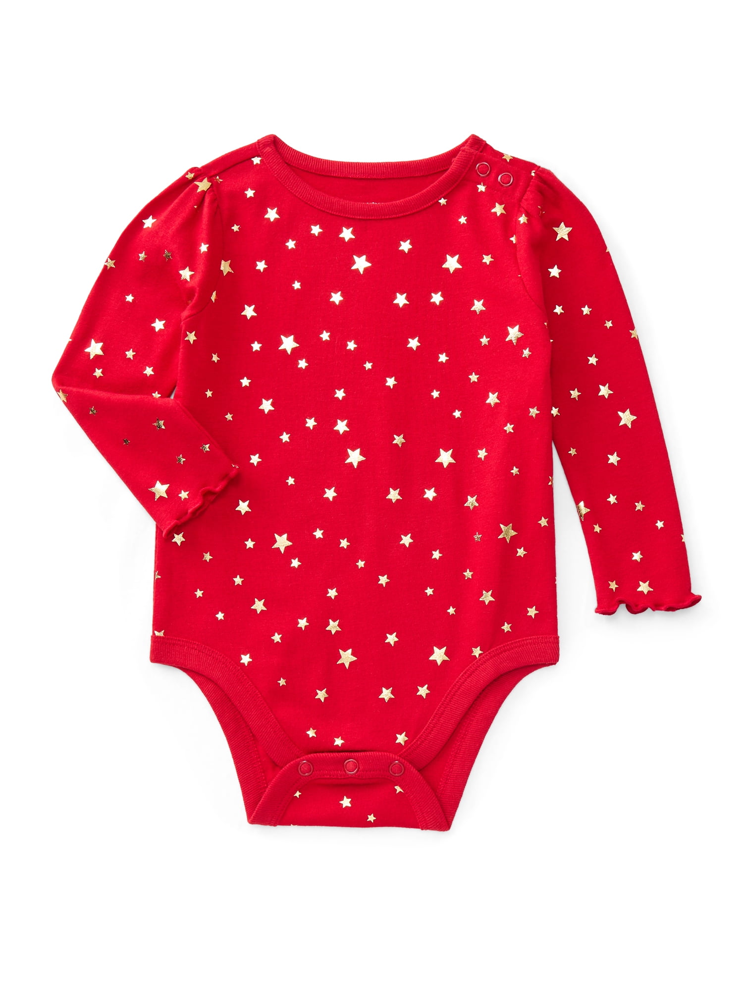 Garanimals Baby Girls Printed Bodysuit with Long Sleeves, Sizes 0M-24M
