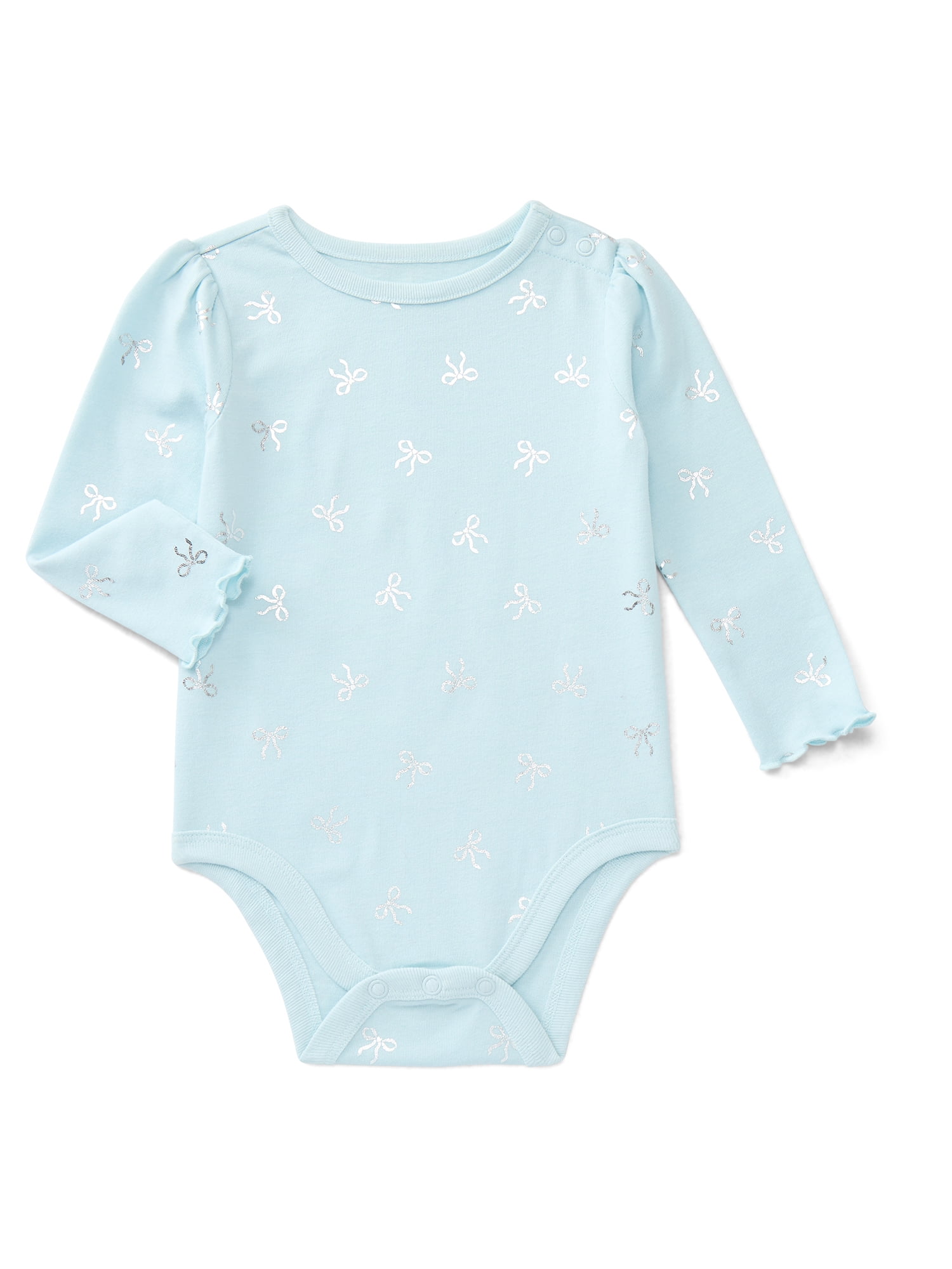 Garanimals Baby Girls Printed Bodysuit with Long Sleeves, Sizes 0M-24M