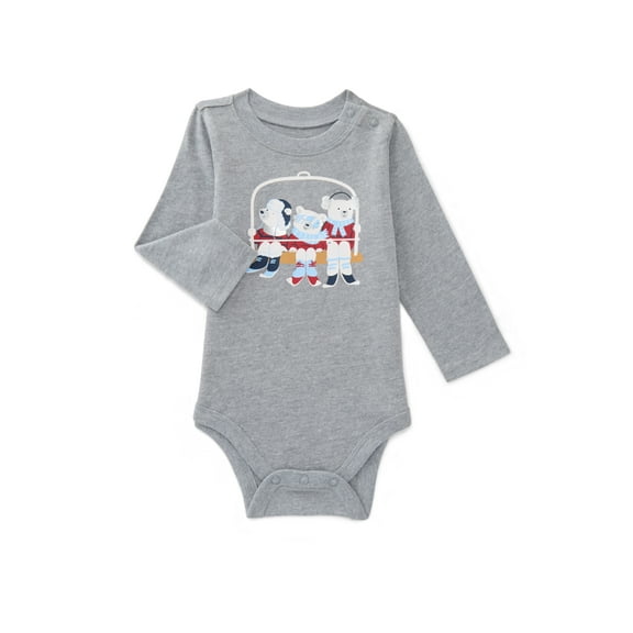 Garanimals Baby Boys Print Bodysuit with Long Sleeves, Sizes 0M-24M