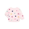 thumbnail image 1 of Garanimals Baby Girls Printed Fleece Sweatshirt with Long Sleeves, Sizes 6-24 Months, 1 of 4