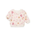 thumbnail image 1 of Garanimals Baby Girls Printed Fleece Sweatshirt with Long Sleeves, Sizes 6-24 Months, 1 of 3