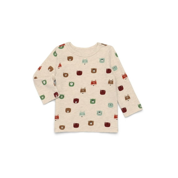 Garanimals Baby Boy Print T-Shirt with Long Sleeves, Sizes 0M-24M