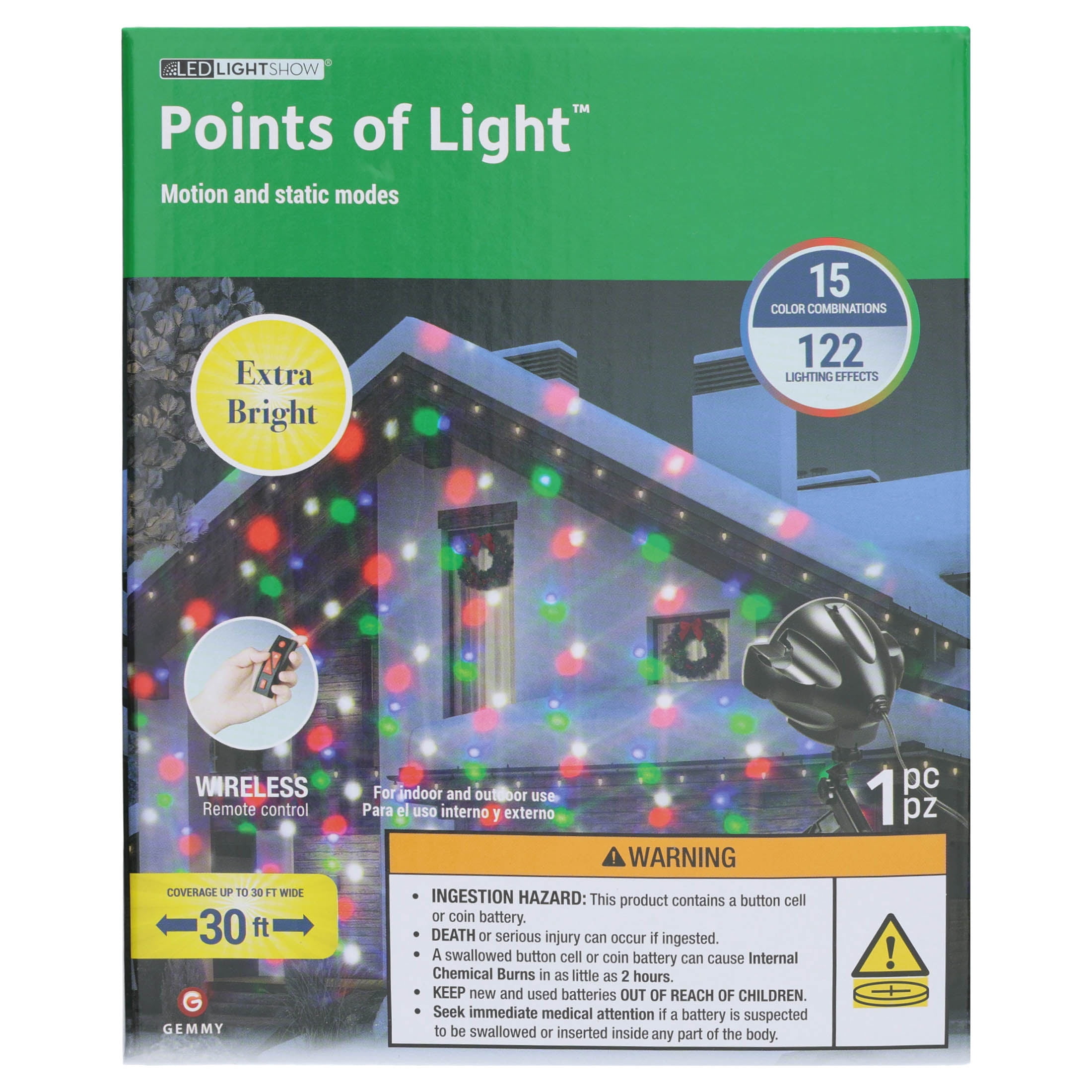 Christmas Lightshow Illuminations Projector Light Bright Stuff Snow Flurry with Remote and 122 Multicolored Programs
