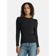 thumbnail image 1 of Time and Tru Women's Top with Long Puff Sleeves, Size XS-XXXL, 1 of 5