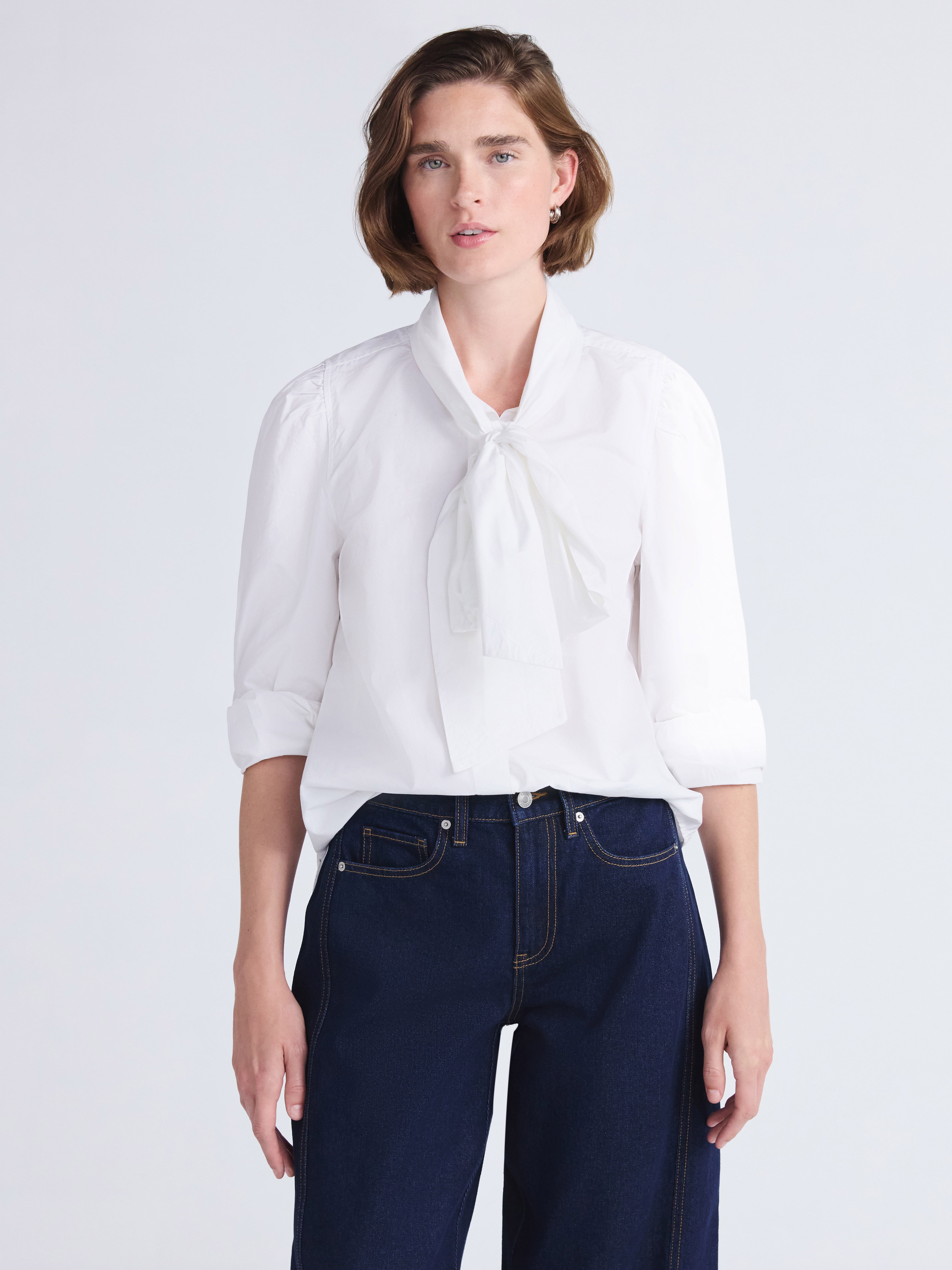 Free Assembly Women's Jacquard Cotton Panel Peplum Top