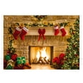 thumbnail image 1 of LS Photography [1-Pack] 10' x 8' Fireplace Pine Tree Stocking Gift Box Vinyl Background, WMT2237, 1 of 6