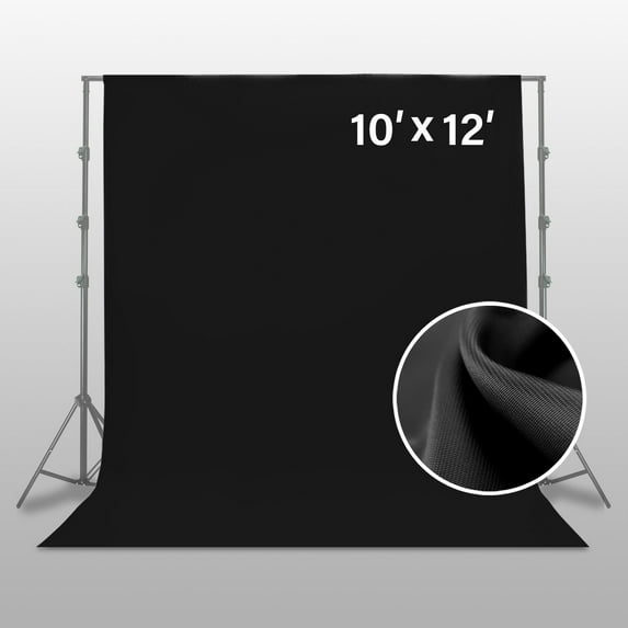 LS Photography 10 X 12 ft. Black Screen Backdrop Chromakey Background for Photo Video Studio, WMT1831