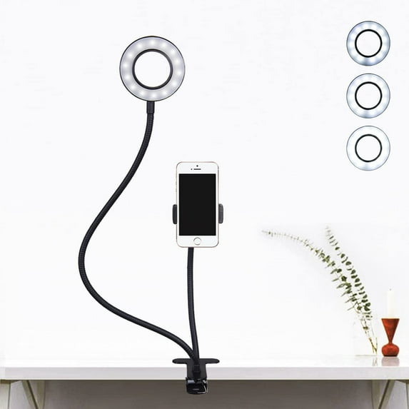 LS Photography 1Pack LED Selfie Ring Light Cell Phone Holder for Photographer Youtuber, WMT1403