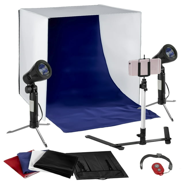 LS Photography 24" Photo Studio Photography Light Tent Backdrop Kit