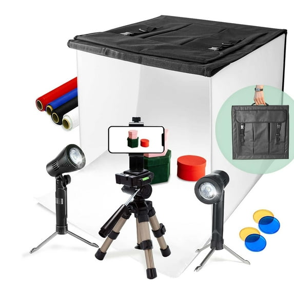 LS Photography 24" Table Top Photo Photography Studio LED Lighting, Light Tent Kit in a Box, WMT2053