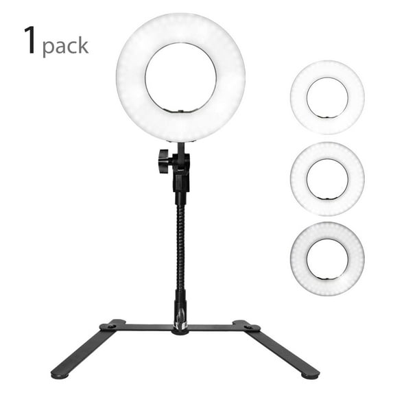 LS Photography 2x LED Selfie Ring Light Cell Phone Holder for Video Live Streaming Broadcasting, WMT1648