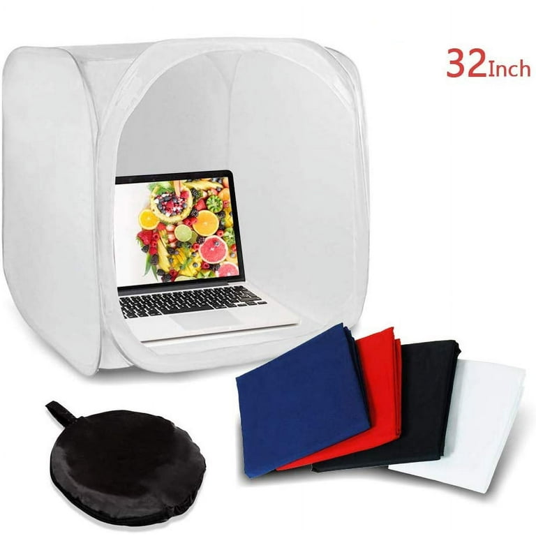 LS Photography 32 x 32 x 32 inch Cubic Table Top Photo Studio Lighting Softbox Shooting Tent with Color Background for Commercial Product Shooting