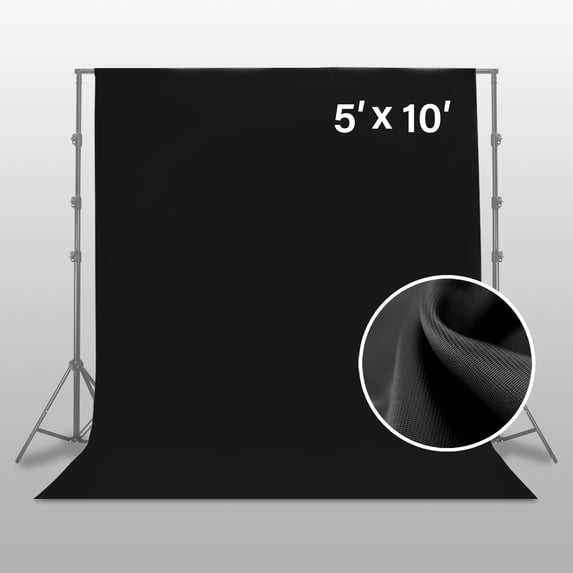 LS Photography 5 x 10 ft. Black Screen Backdrop Chromakey Background for Photo Video Studio, WMT1839