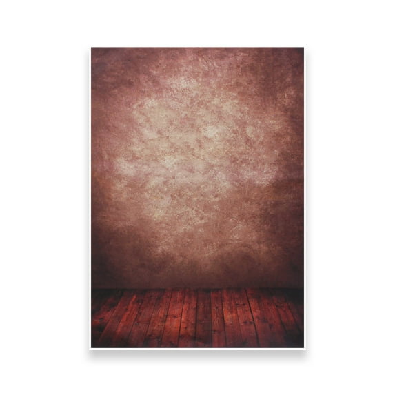 LS Photography 5x7 ft Vintage Brown Wall Wood Floor Background Vinyl Photo Backdrop, WMT2034