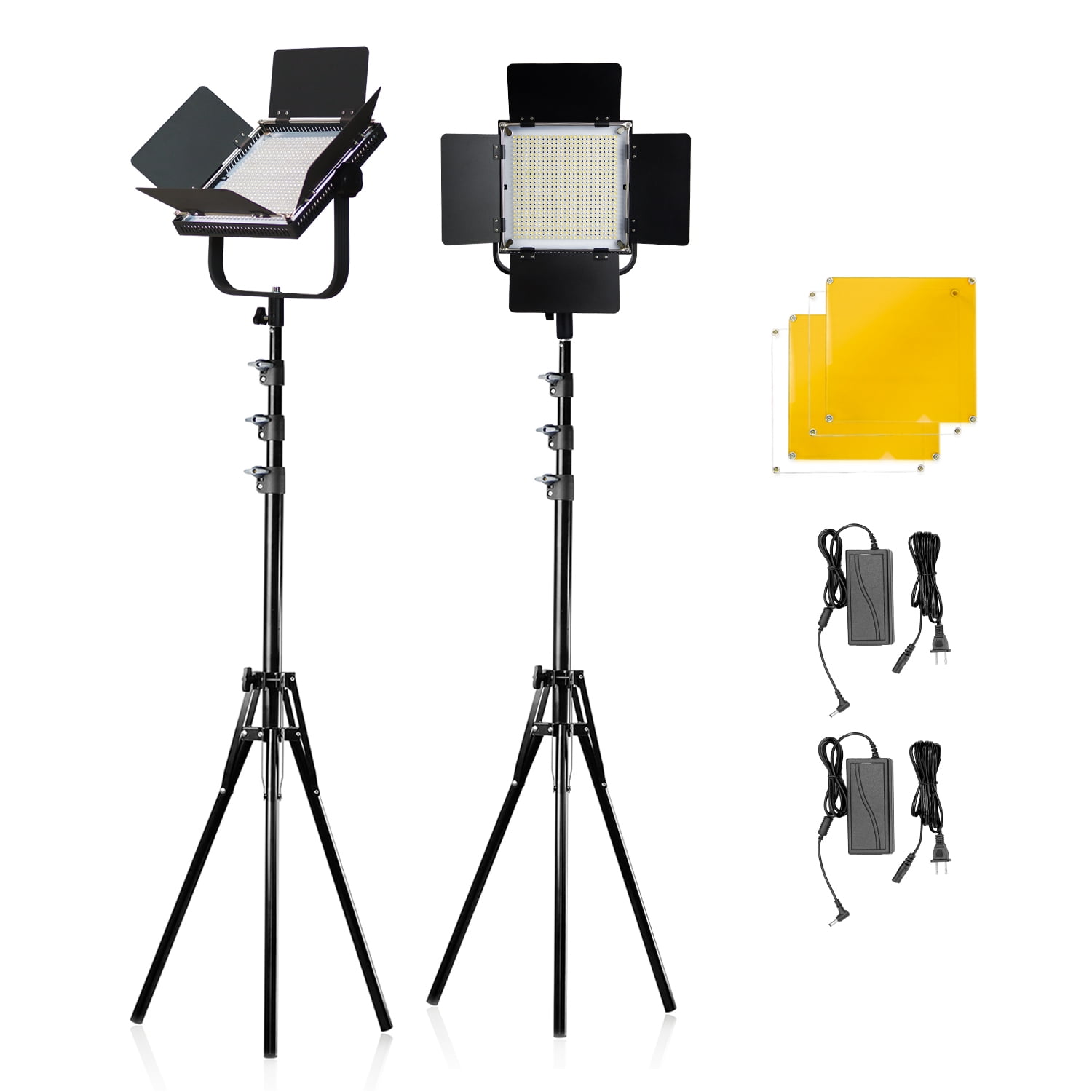 LS Photography LED Video Light, 2 Pack Dimmable Panels, Adjustable ...