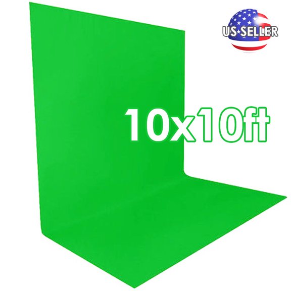 LS Photography NEW 10ft Chromakey Green Screen Muslin Photography Backdrop Photo Background, WMT1314