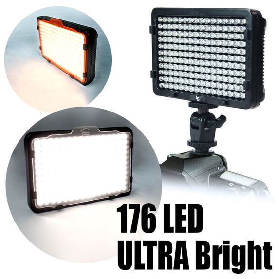 LS Photography PRO 176 New Lighting LED Camera Video Lamp Light for Canon Nikon Pentax SLR DSLR, WMT1316