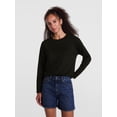 thumbnail image 1 of Scenario Women's Relaxed Slub Tee with Long Sleeves, Sizes XS-XXXL, 1 of 6