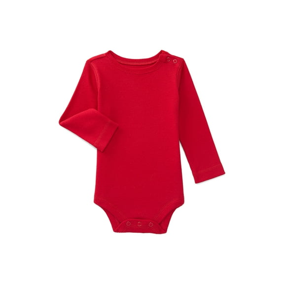 Garanimals Baby Boys Ribbed Bodysuit with Long Sleeves, Sizes 0M-24M