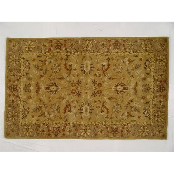 LS-RM19 5 x 8 ft. Kavera 100 Percent Long Fiber Wool Hand Made Rug, Tan & Taupe