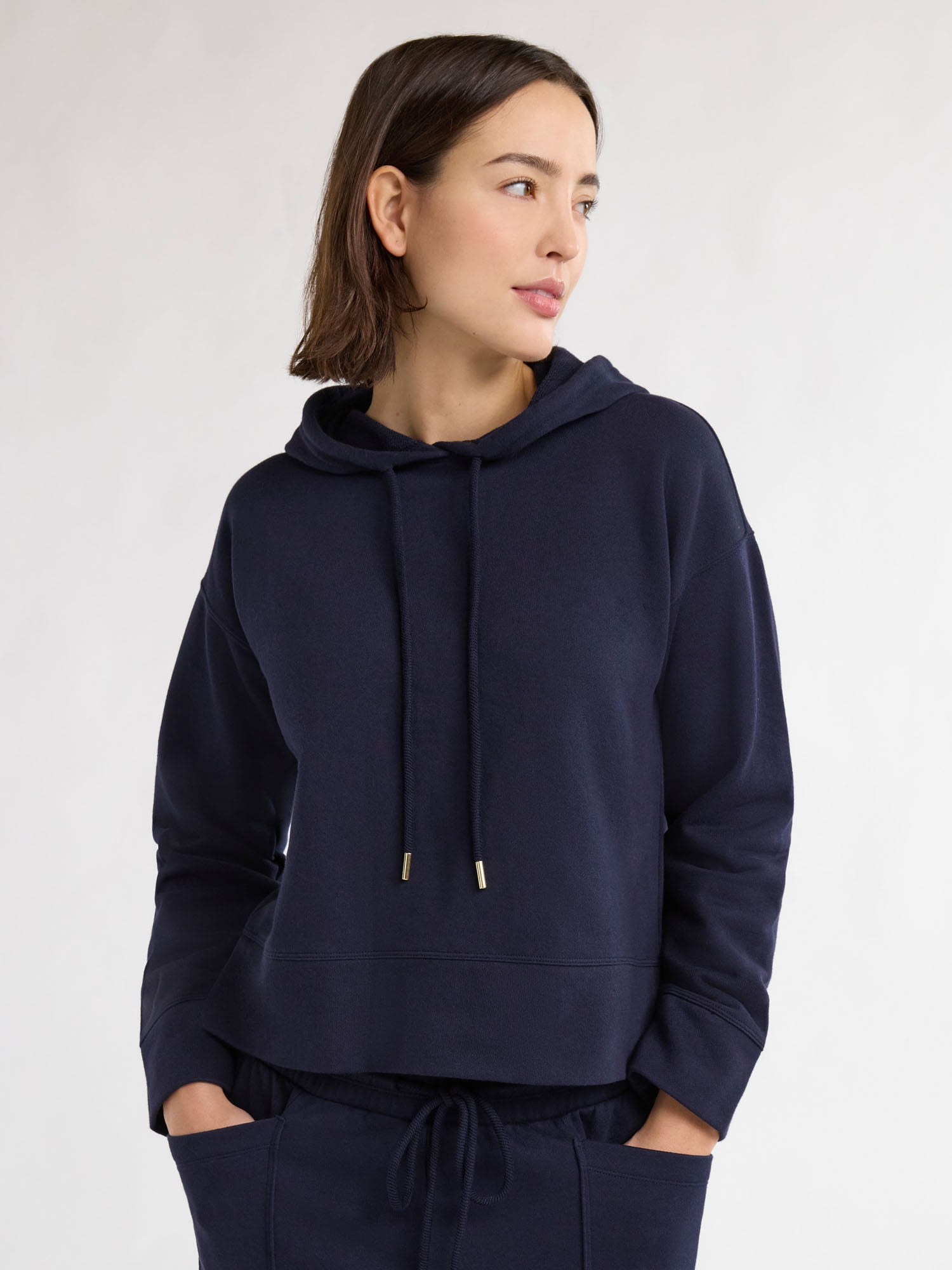 Women's French Terry Fleece Pullover Hoodie (Available in Plus Size), Dark Yellow, X-Large