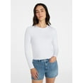 thumbnail image 1 of Time and Tru Women's Slim Crewneck Tee with Long Sleeves, Sizes XS-XXXL, 1 of 6