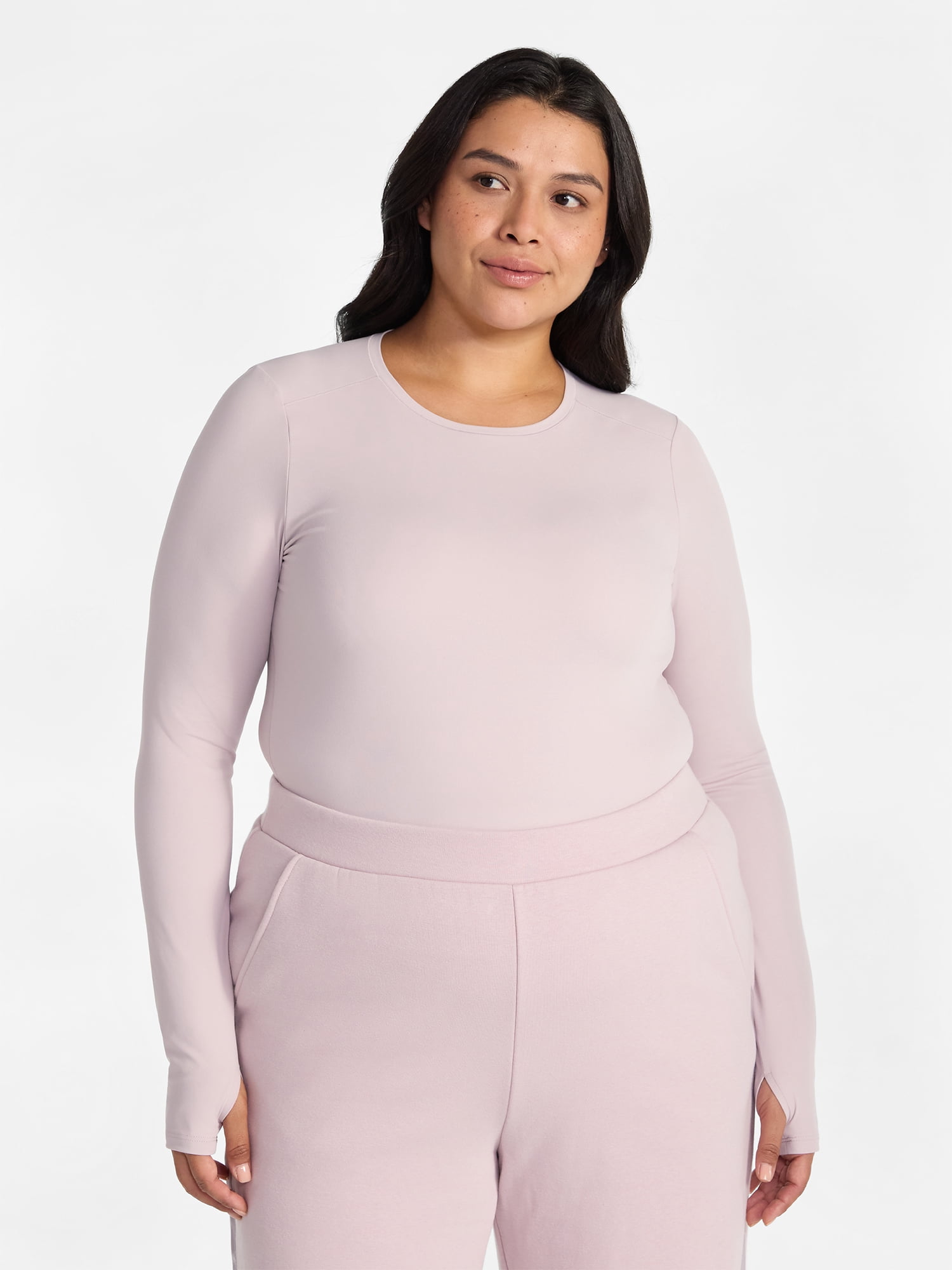 Avia Women's and Women’s Plus SoftSculpt Tee with Long Sleeves, Sizes XS-4X