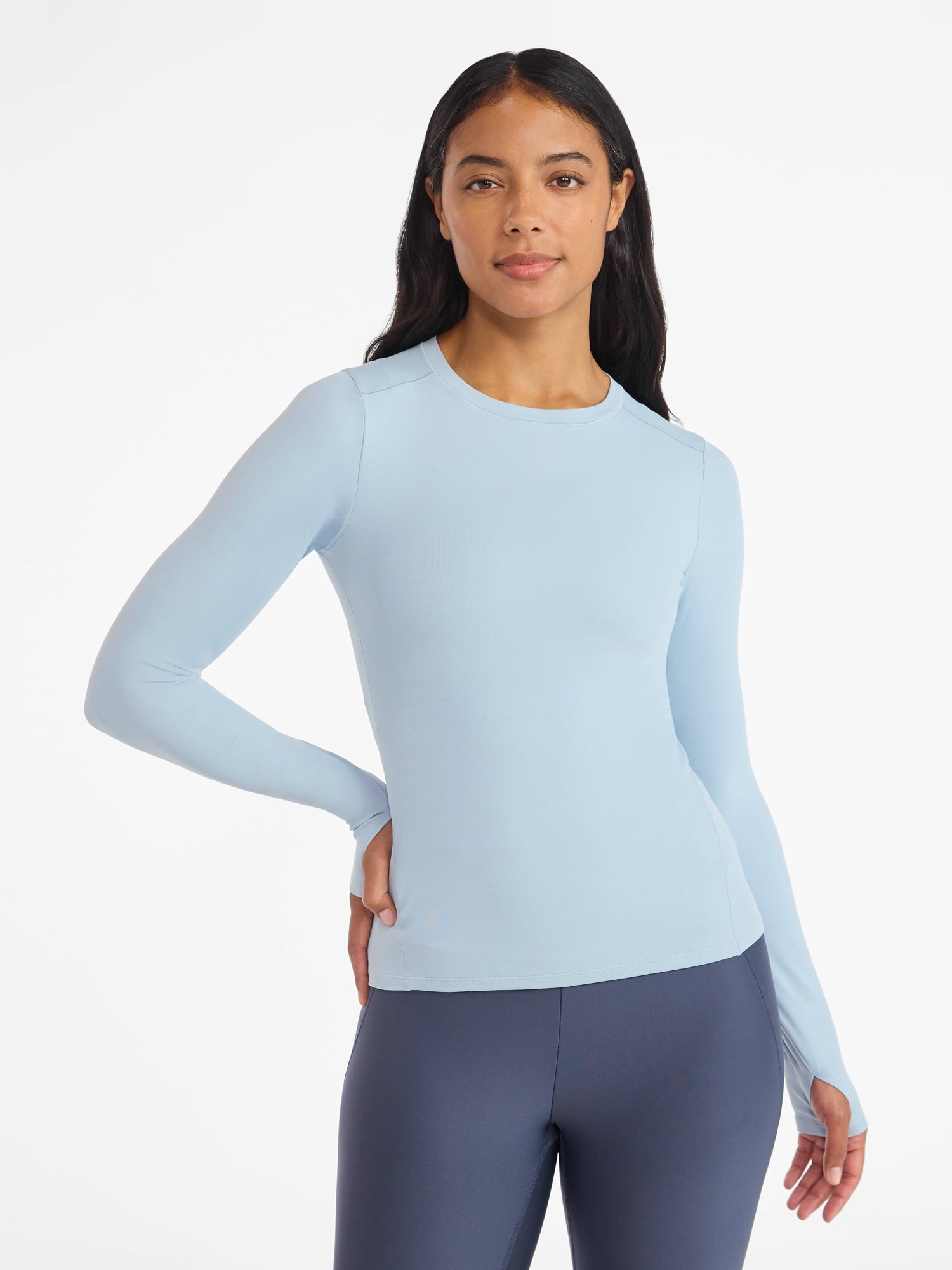 Avia Women's and Women’s Plus SoftSculpt Tee with Long Sleeves, Sizes XS-4X