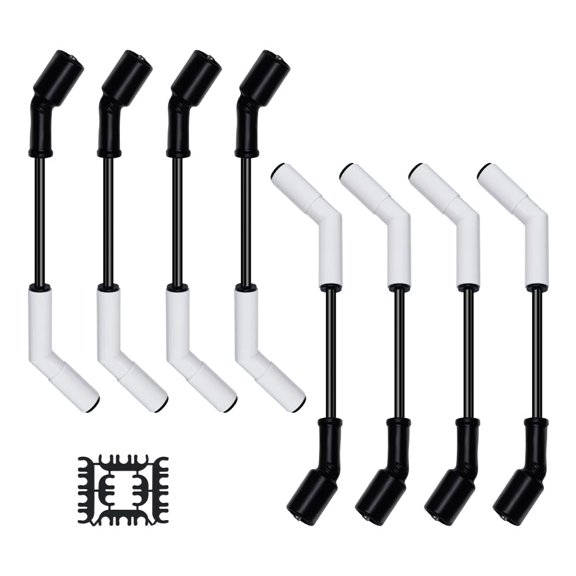 LS Spark Plug Wires Set 9070C with Ceramic Boot Fit for GM LS3/LS4/LS7/LT 8pcs LS Spark Plug Wires for Headers, 2000F Heat Resistant Ceramic Boots, Drag Racing & Towing