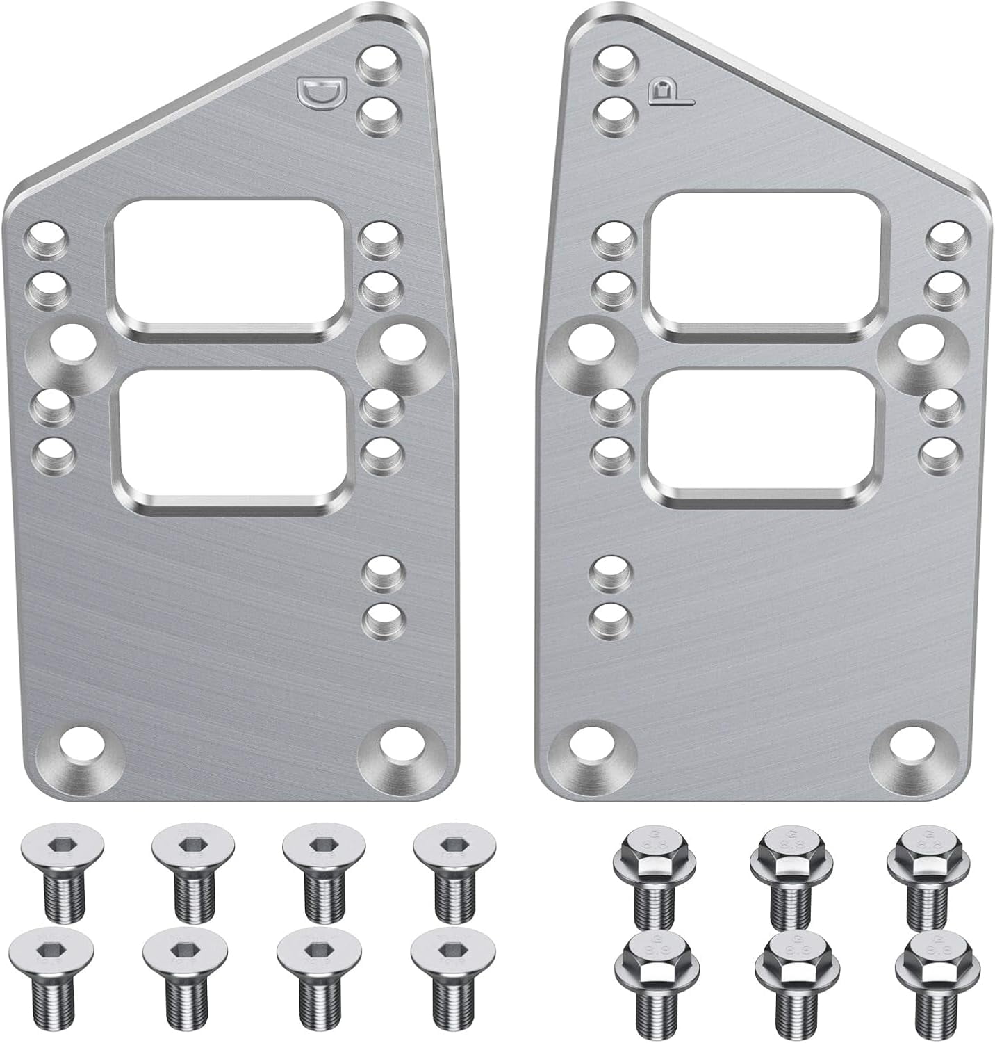 LS Swap Motor Mount Adapter Plates - Universal SBC To LS Engine Conversion Kit Silver