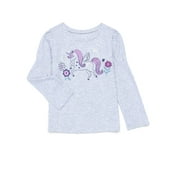 Garanimals Toddler Girl Long Gathered Sleeve Graphic Top, Sizes 18M-5T