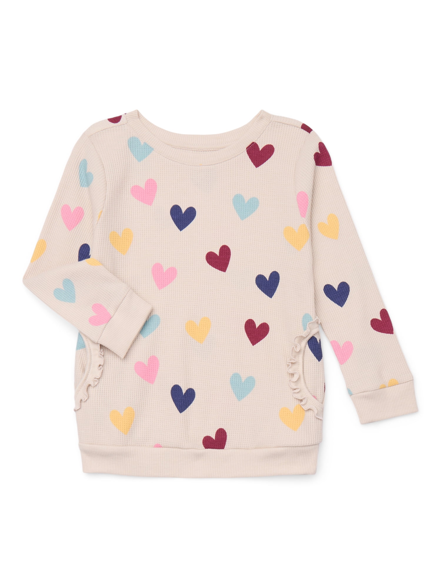 Garanimals Toddler Girl Long Sleeve Thermal Printed Top, Sizes 18M-5T