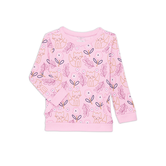 Garanimals Toddler Girl Long Sleeve Thermal Printed Top, Sizes 18M-5T