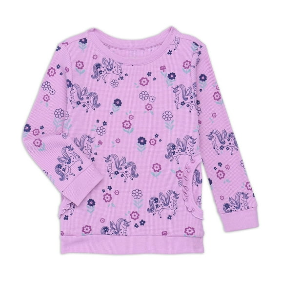 Garanimals Toddler Girl Long Sleeve Thermal Printed Top, Sizes 18M-5T