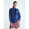 thumbnail image 1 of Free Assembly Women's and Women's Plus Long Sleeve Tie Neck Shirt, Sizes XS-4X, 1 of 5