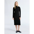 thumbnail image 1 of Free Assembly Women's Turtleneck Sweater Midi Dress with Long Sleeves, Sizes XS-XXL, 1 of 5