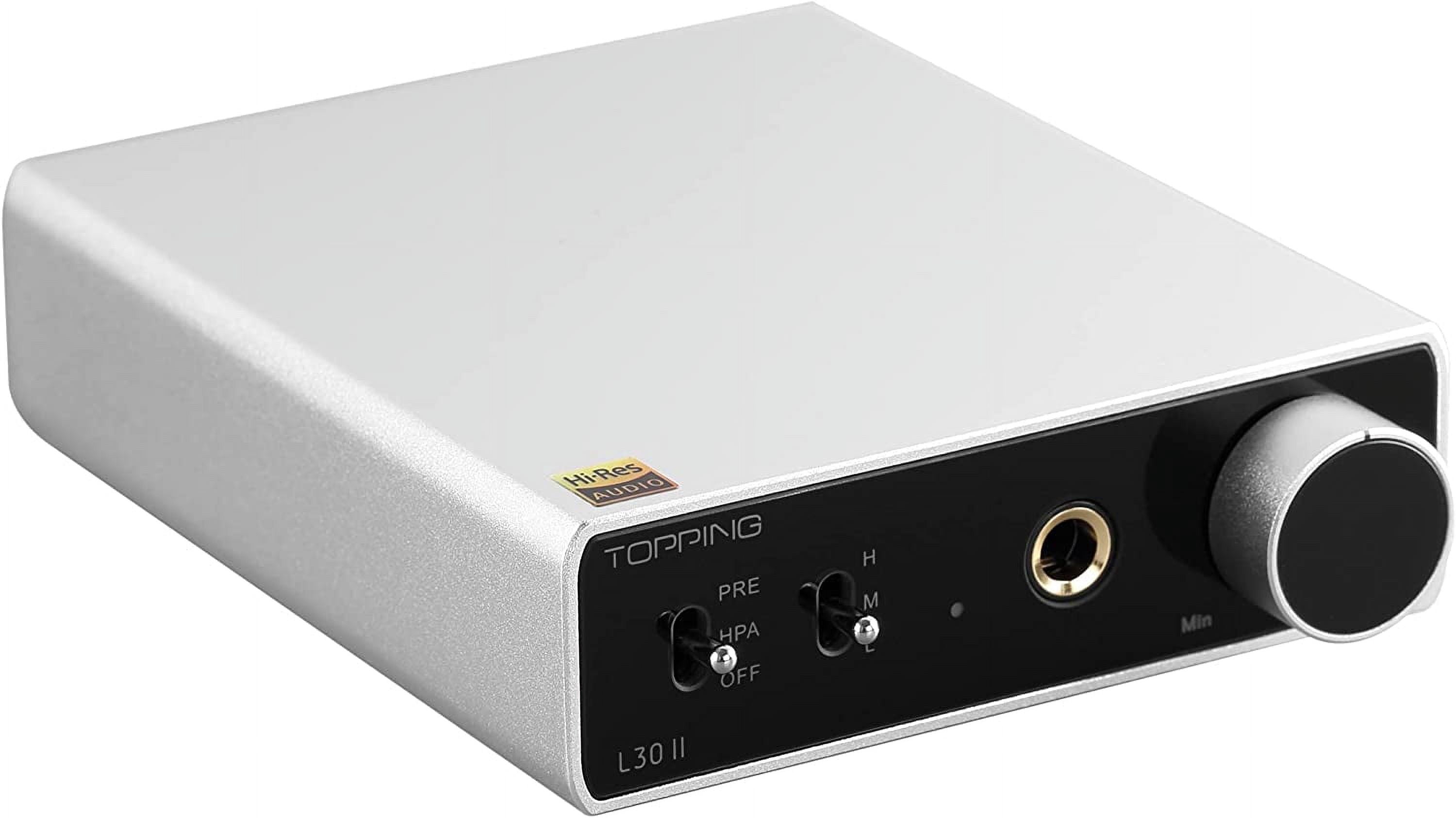 Topping L30II Headphone Amplifier & Preamp — 3500mW X2 Power, RCA Input, 3 Gain Settings For Hi-Res Audio (Black)