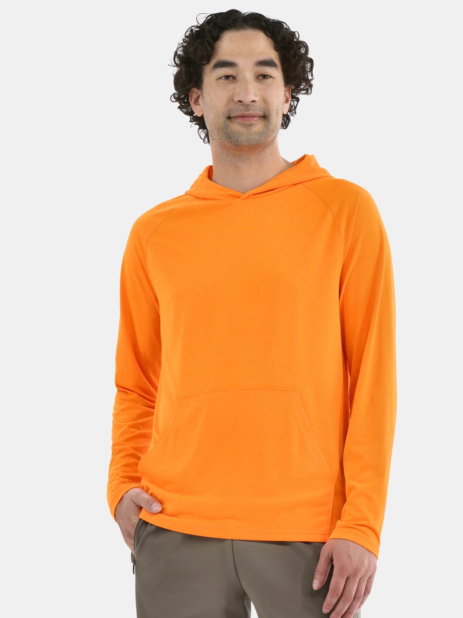 Athletic Works Men's Tri Blend Long Sleeve T-Shirt Hoodie, Sizes S-3XL