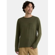 Athletic Works Men's and Big Men's Tri Blend Long Sleeve Pocket Tee, Sizes XS-5XL