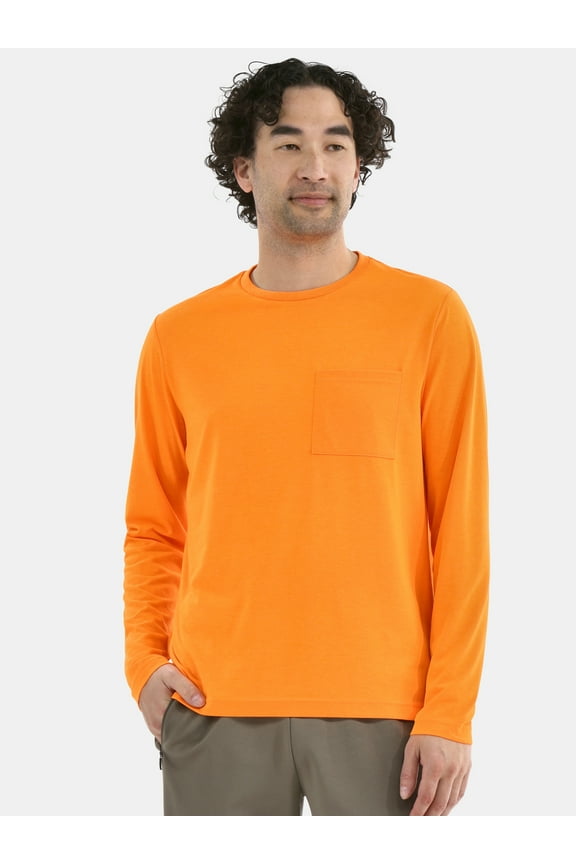 Men's and Big Men's Tri Blend Long Sleeve Pocket Tee, Sizes XS-5XL