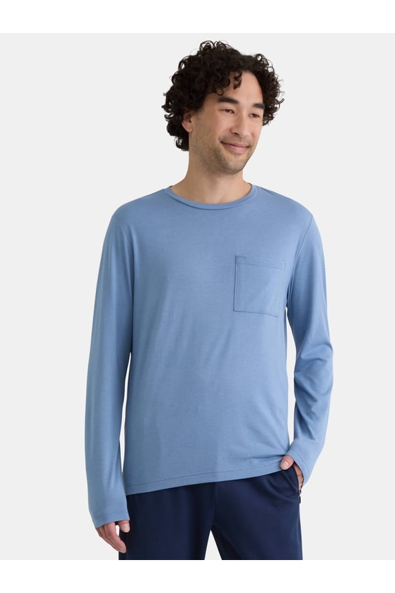Men's and Big Men's Tri Blend Long Sleeve Pocket Tee, Sizes XS-5XL