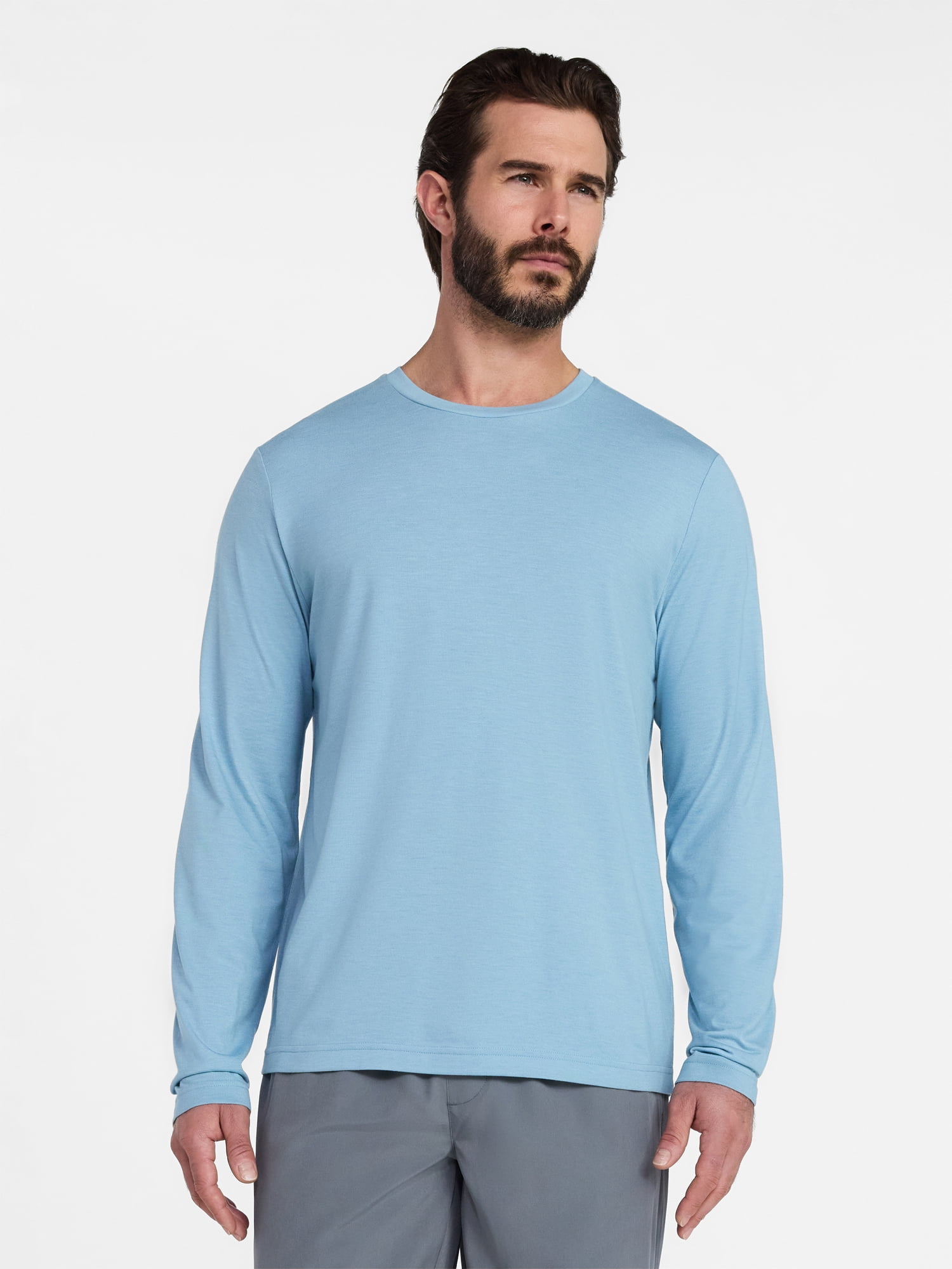Athletic Works Men's and Big & Tall Men's Tri-Blend Tee with Long Sleeves, Sizes XS-4XLT