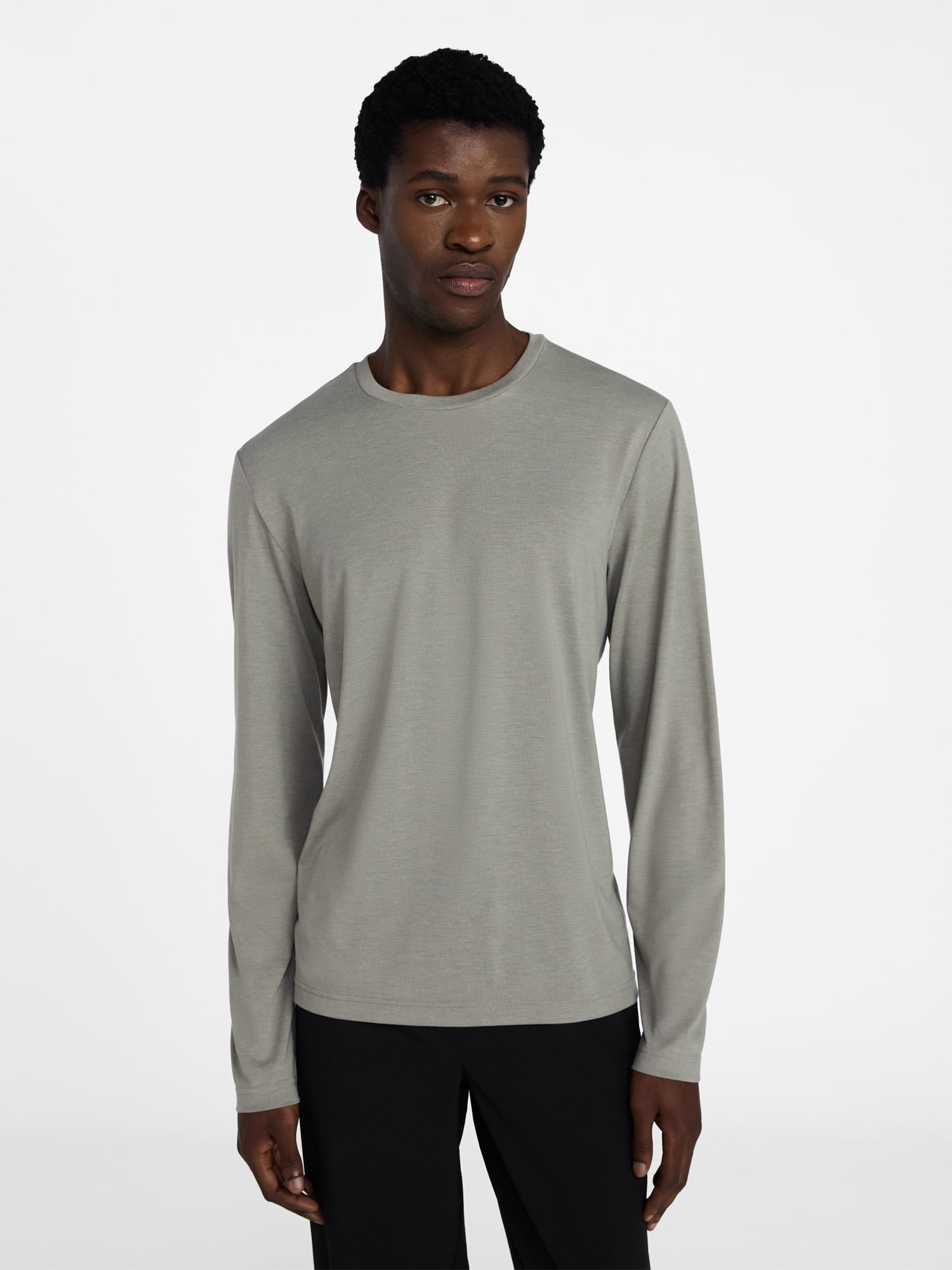 Athletic Works Men's and Big & Tall Men's Tri-Blend Tee with Long Sleeves, Sizes XS-4XLT