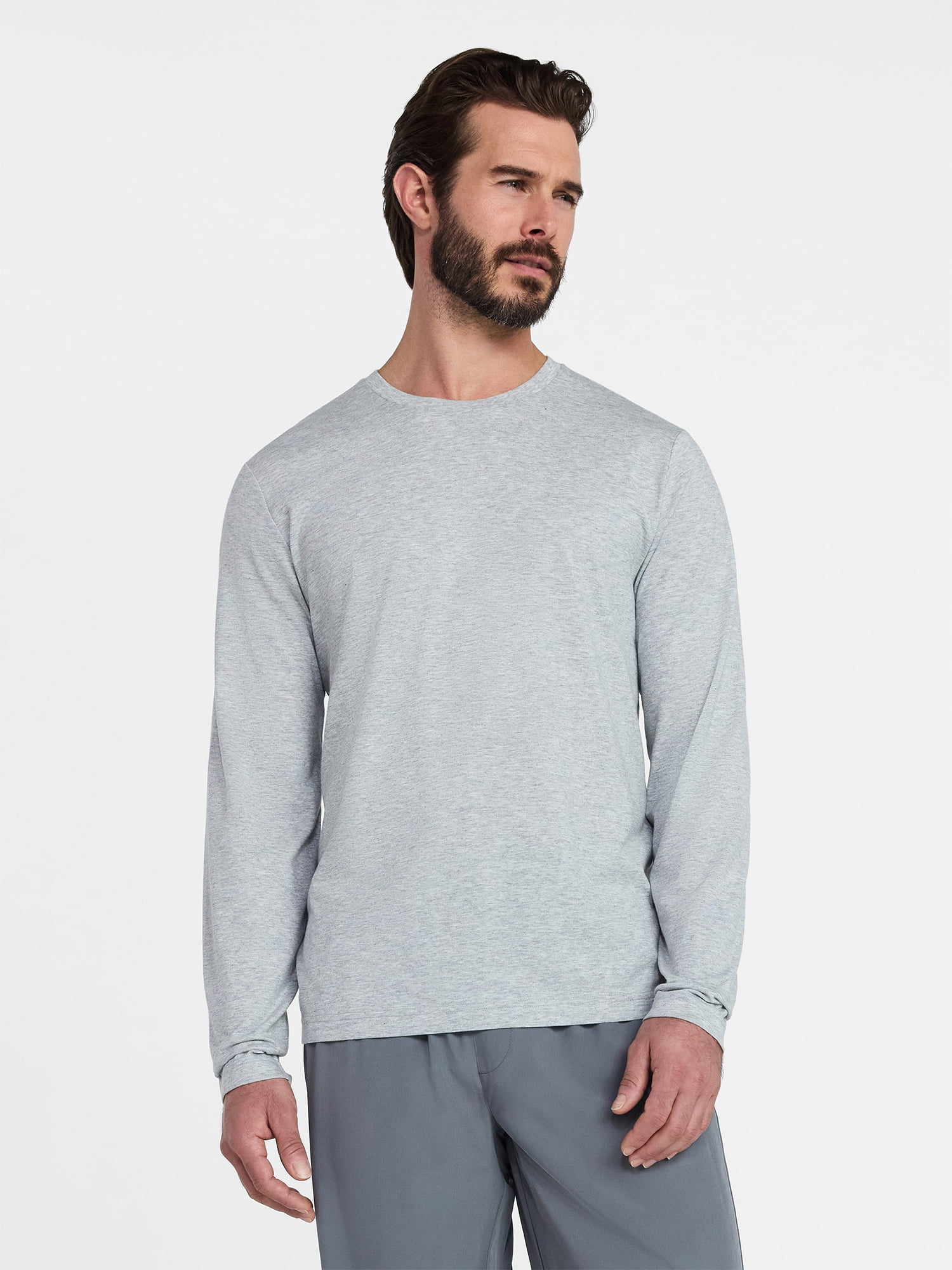Athletic Works Men's and Big & Tall Men's Tri-Blend Tee with Long Sleeves, Sizes XS-4XLT