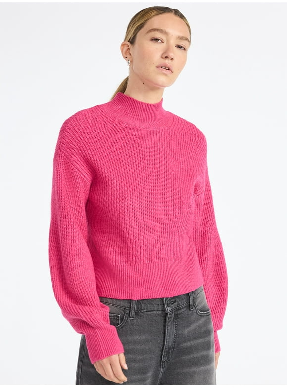 Women's Shaker Stitch Turtleneck Sweater, Lightweight, Sizes XS-XXL