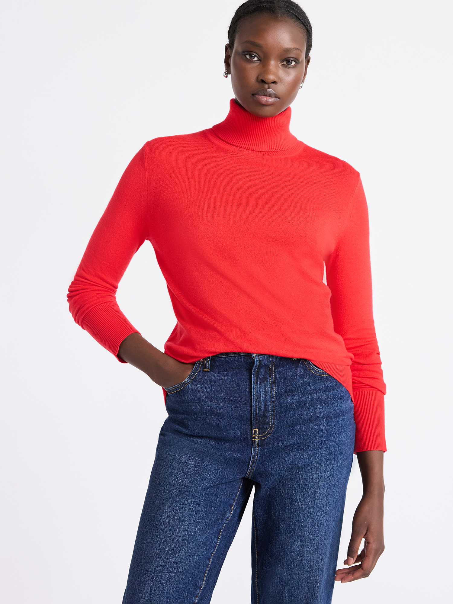 Free Assembly Women's Cozy Yarn Turtleneck Sweater with Long Sleeves, Sizes XS-XXL