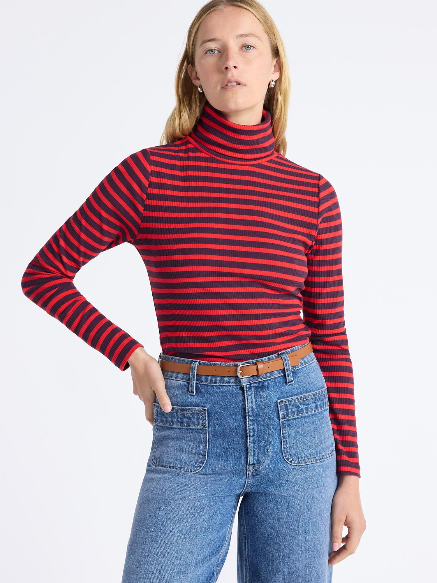 Free Assembly Women's Ribbed Turtleneck Tee, Sizes XS-XXL